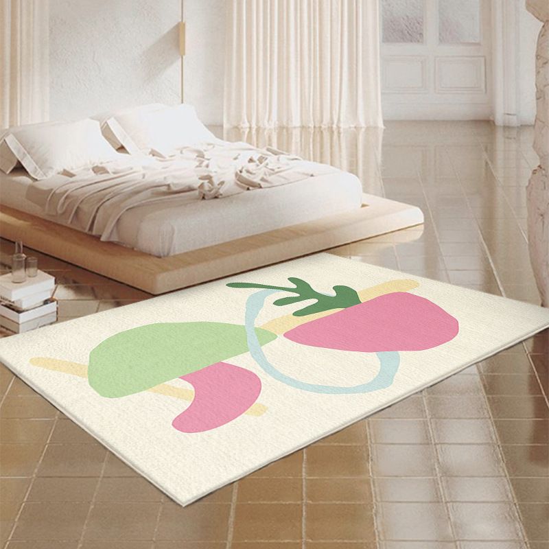Trendy Color Block Rug Polyester Indoor Rug Non-Slip Backing Carpet for Living Room