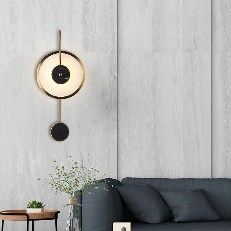 Lampada montata a parete circolare Postmoderna Simplicity Stone Wall Mount Lampada per soggiorno