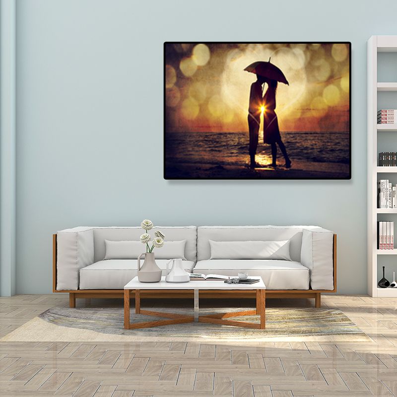 Lichte kleurenliefhebbers gewikkeld canvas menselijke moderne decoratieve muurkunstprint voor slaapkamer