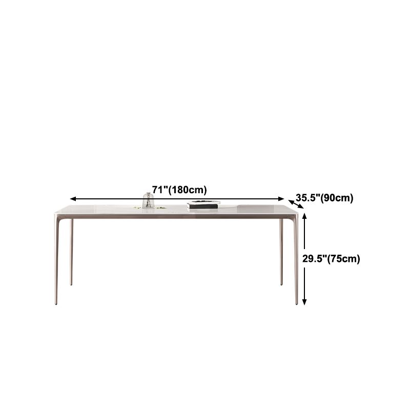 Sintered Stone Top Luxury White Table for Restaurant Rectangle Dining Table with 4 Legs
