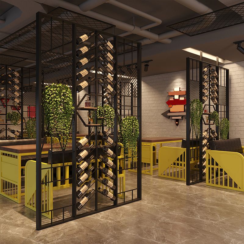 Industrial Floor Wine Rack Bottle Wine Rack Metal Bottle Holder in Black