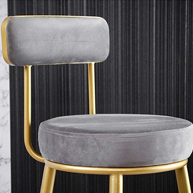 Scandinavian Round Low Back Barstools Upholstered Bar Stools