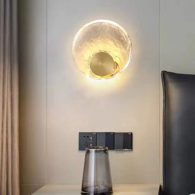 Modernism Single Golden Wall Mounted Sconce Round LED Wall Light