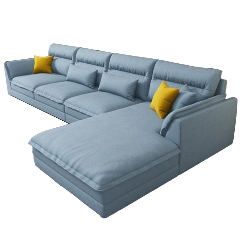 Modern Sectionals Faux Leather Pillow Top Arm Sectionals.134 inch