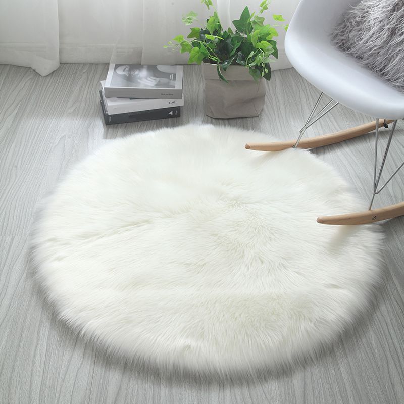 Simple Living Room Rug Multi-Colored Plain Carpet Shag Washable Pet Friendly Indoor Rug