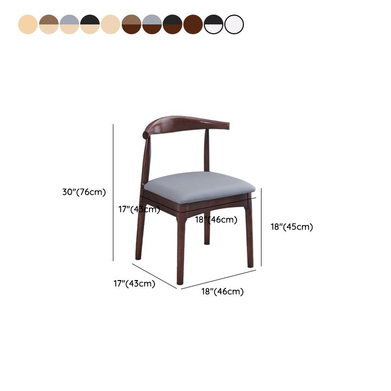 Wood Modern Style Side Chair Open Back Armless Chair for Home Use