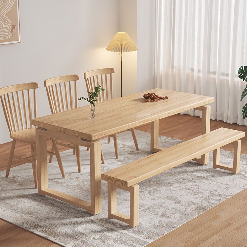 Simplicity Style Dinette Table Solid Wood Rectangle Dinner Table for Home