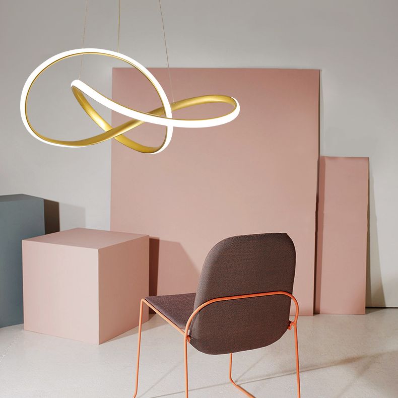 Gold Metal Hanging Pendant Lights Contemporary Hanging Lamps for Dining Room