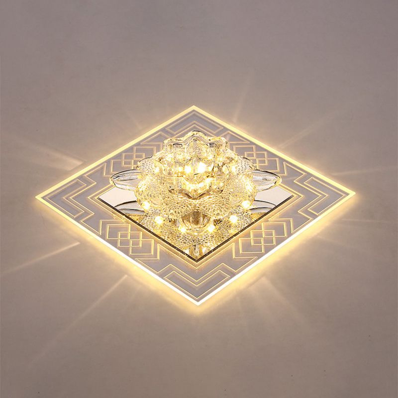 Floral Schatten Kristall LED Flush Mount Moderne klare Flushmount Deckenleuchte für Passage