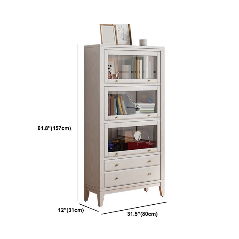 Glam Closed Back Standard Wood Shelf Bookcase for Bedroom Room