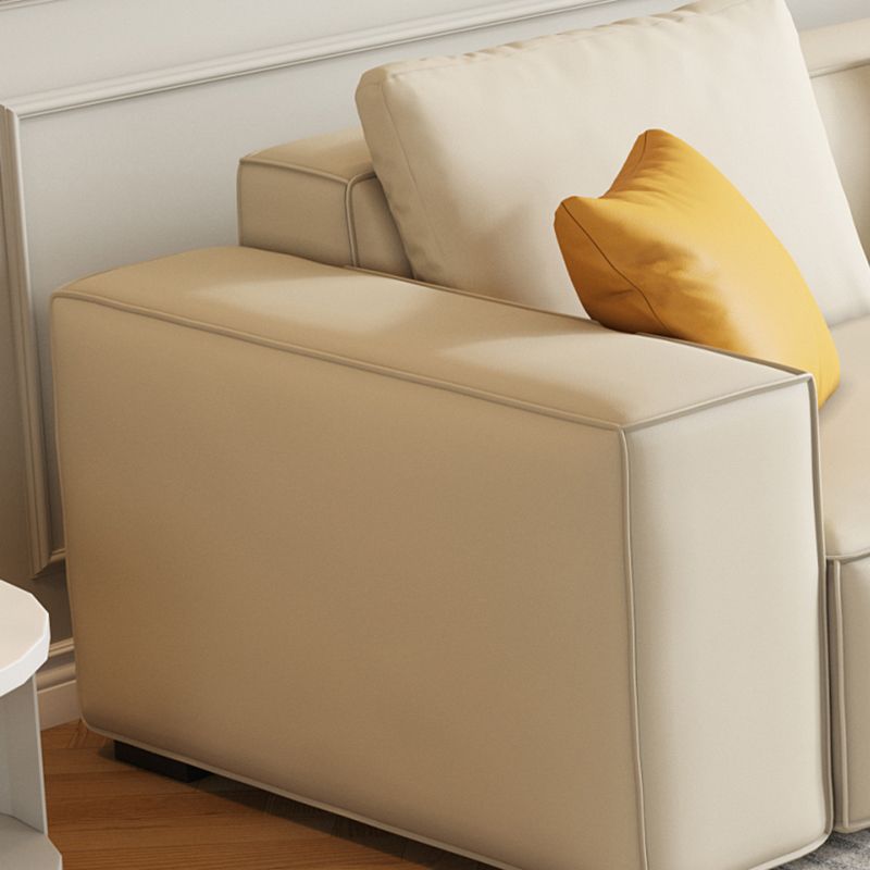 Contemporary 25.59" H Faux Leather Square Arm Sofa for Living Room