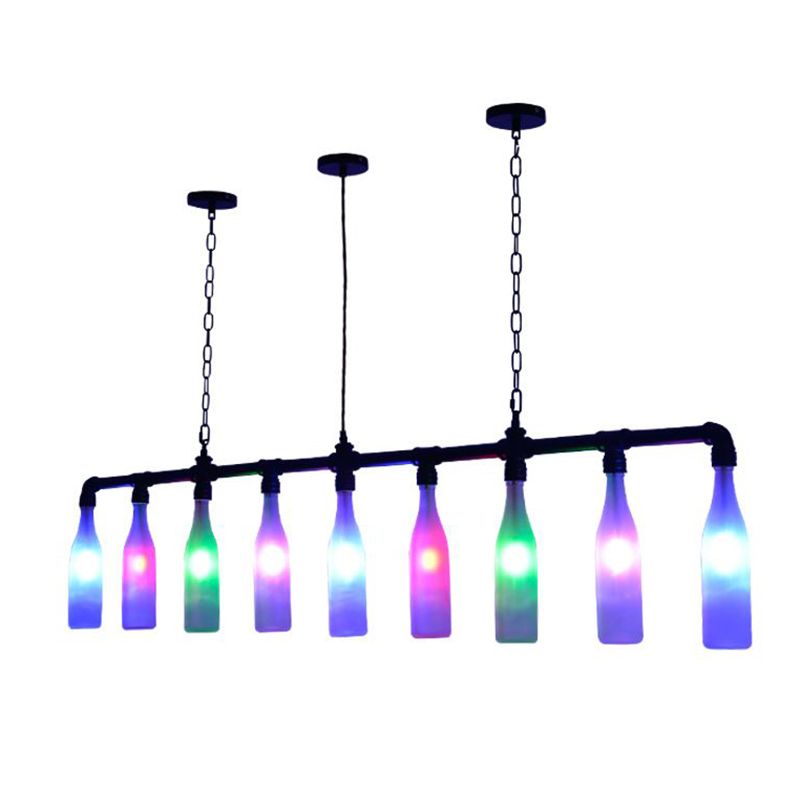Multi-Color Island Pendant Light Industrial Iron Pipe Wine Bottle Island Lamps