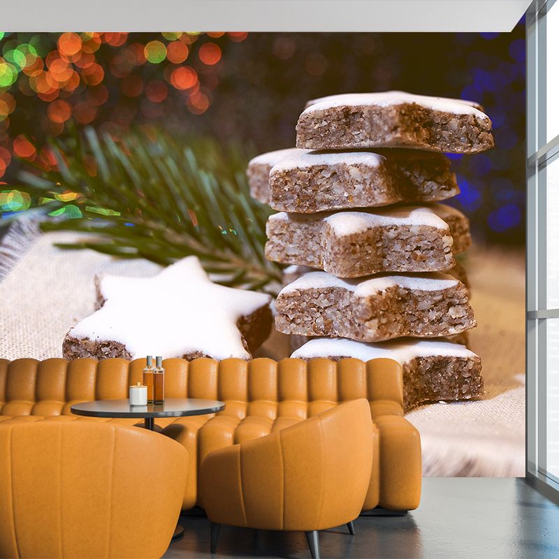 Tasty Dessert Mural Wallpaper Water-Resistant Wall Covering for Dessert Shop