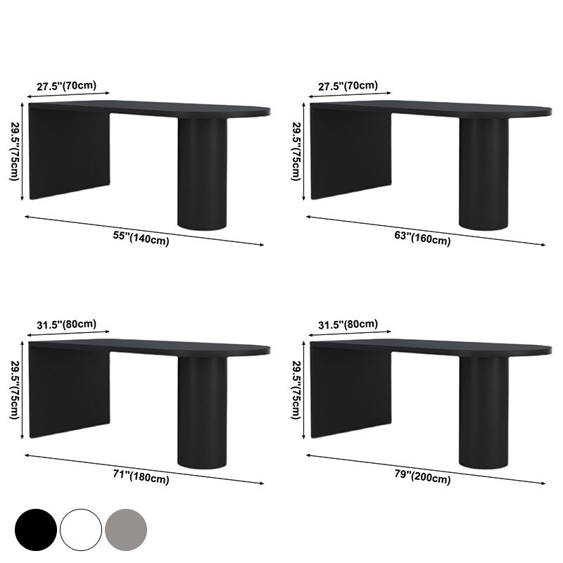 Minimalist Kitchen Irregular Shape Dining Table Solid Wood Dining Table with Double Pedestal Bases