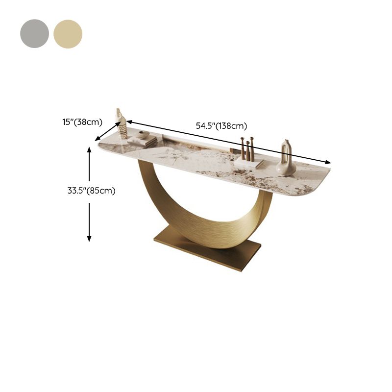 Glam Console Table Antique Finish Sofa Console Table in Stone
