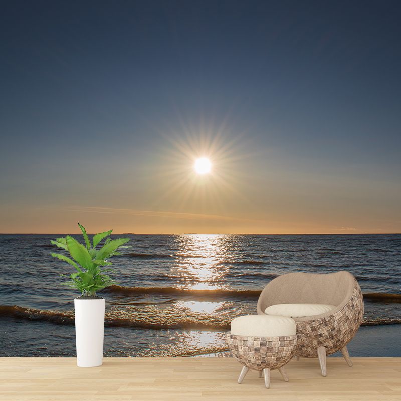 Sea Mural Wallpaper Contemporary Wall Covering for Dining Room, Waterproofing