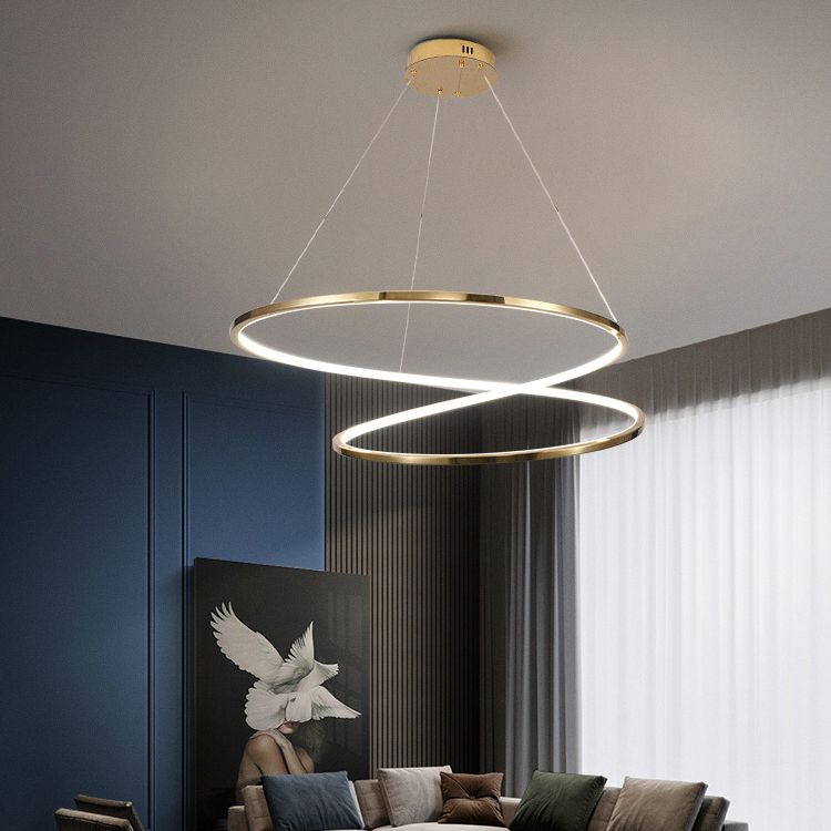 Twist Pendant Light Fixture Minimalist Stainless Steel LED Suspension Light