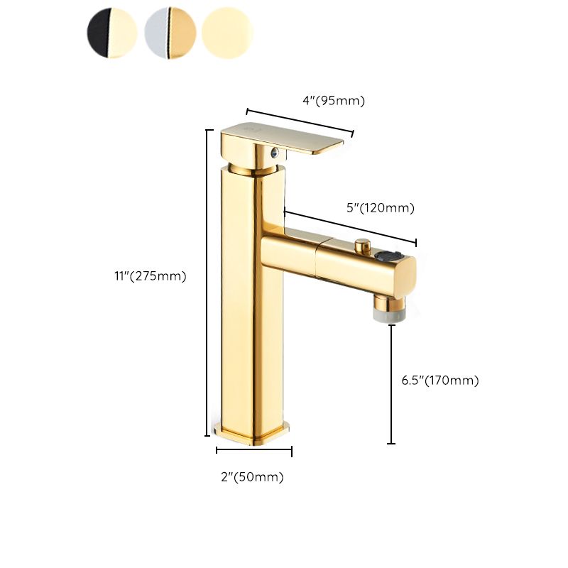 Light Luxury Bathroom Faucet Lever Handle Vessel Faucet with Swivel Spout