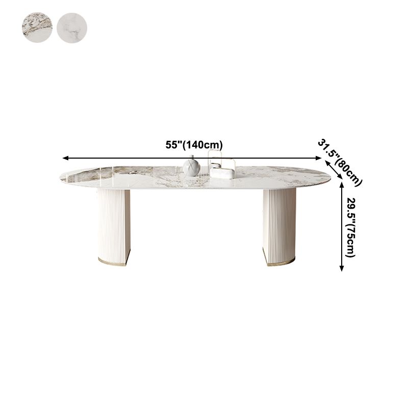 Table ovale de luxe traditionnelle en métal