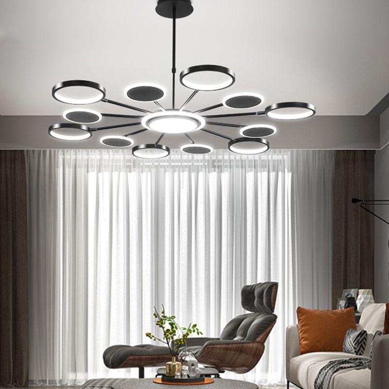 Contemporary Unique Iron LED Chandelier Light Fixtures Multi Head Hanging Chandelier for Restaurant