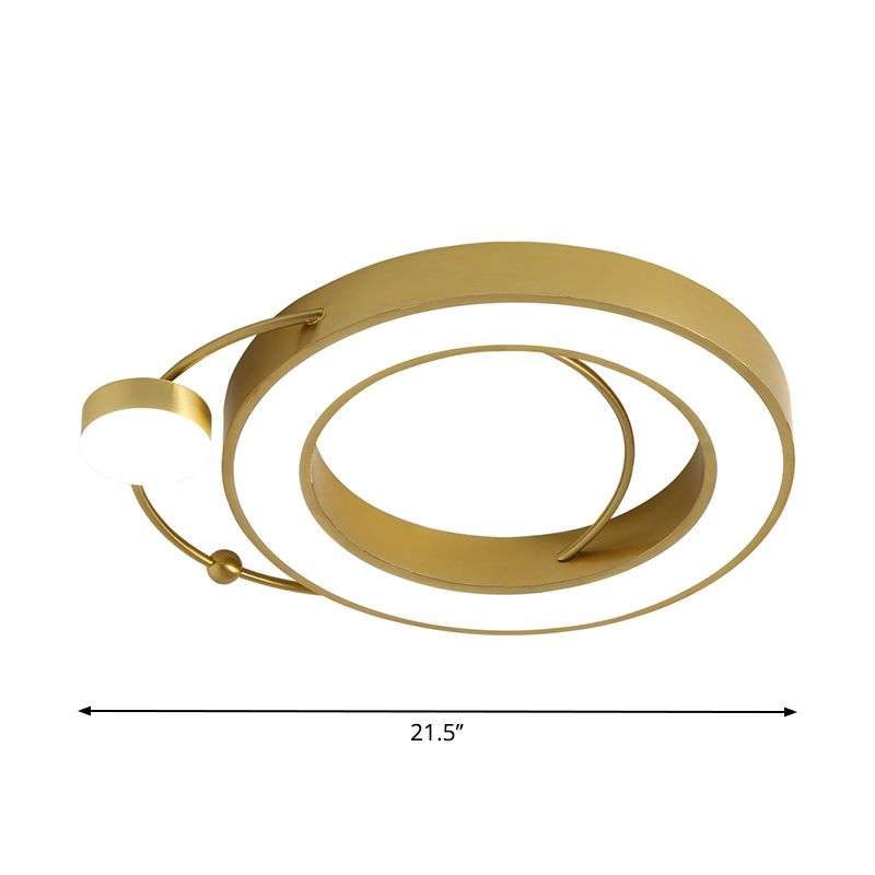 Holle Metalen Flush Plafond Licht Modernist LED Goud Plafond Flush Mount in wit/Geel licht