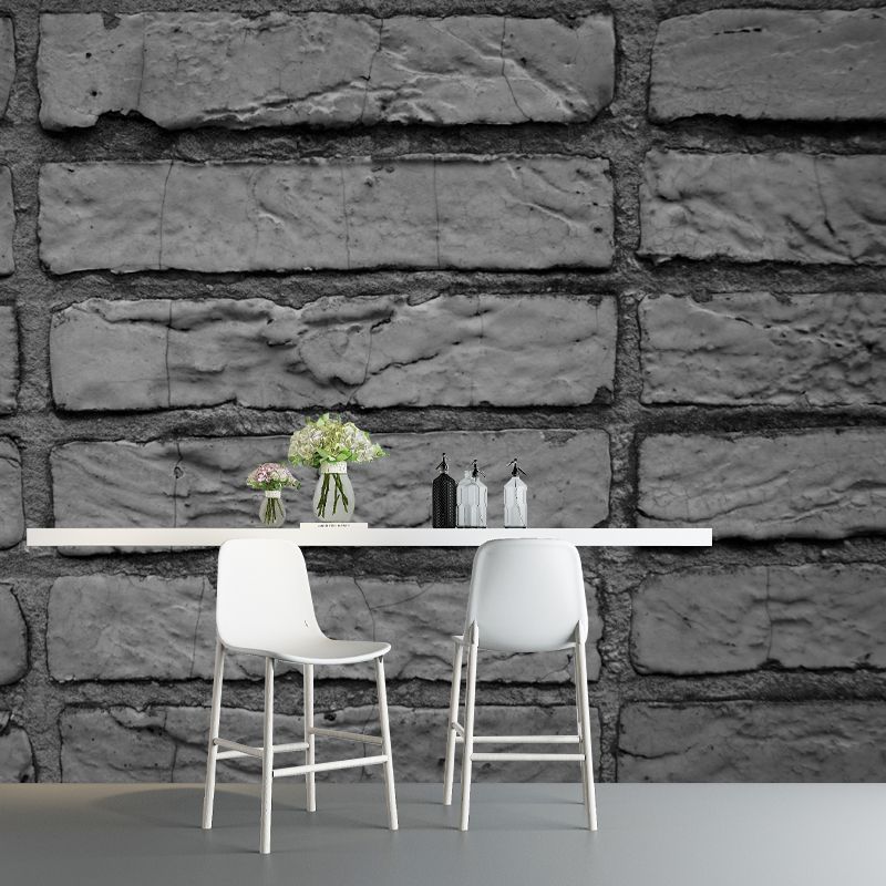 Dark Brick Background Removable Wall Mural for Sitting Room, Moisture Resistant