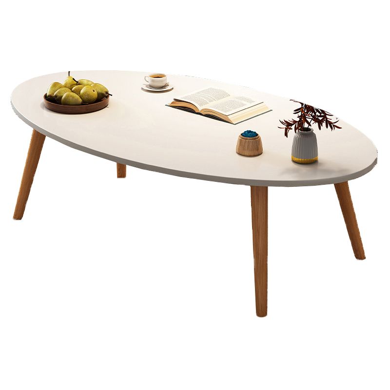 Modern Wood Cocktail Table 4 Legs Coffee Table with Storage Shelf