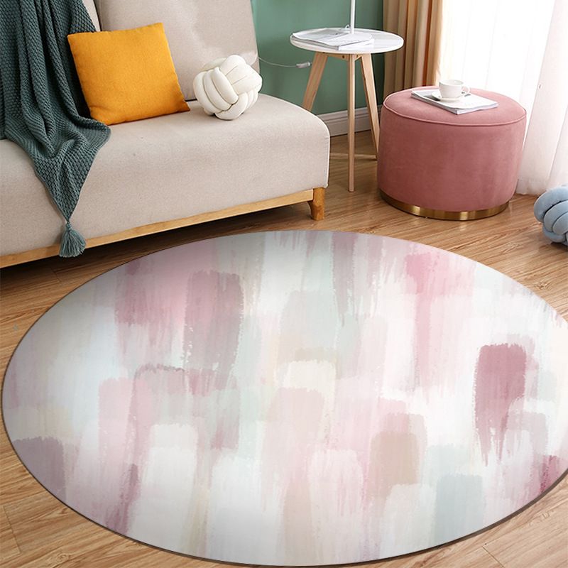 Orange Modern Rug Polyester Abstract Print Rug Washable Rug for Living Room