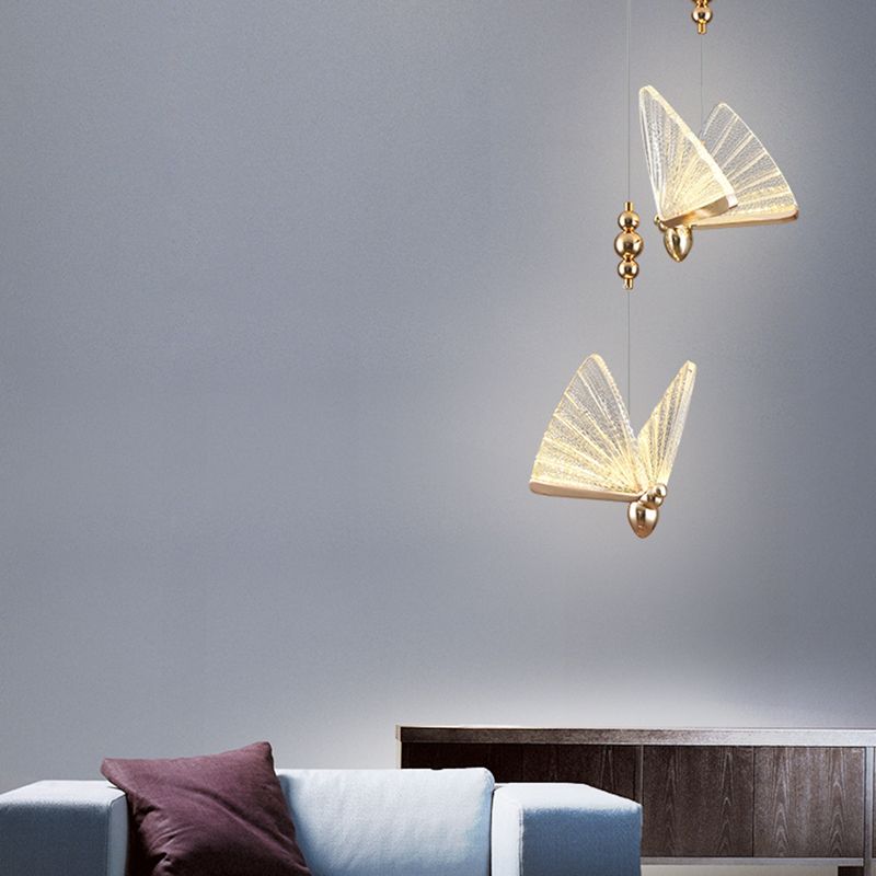 Modern de forma moderna de forma colgante de forma de mariposa Luz de metal para dormitorio para dormitorio