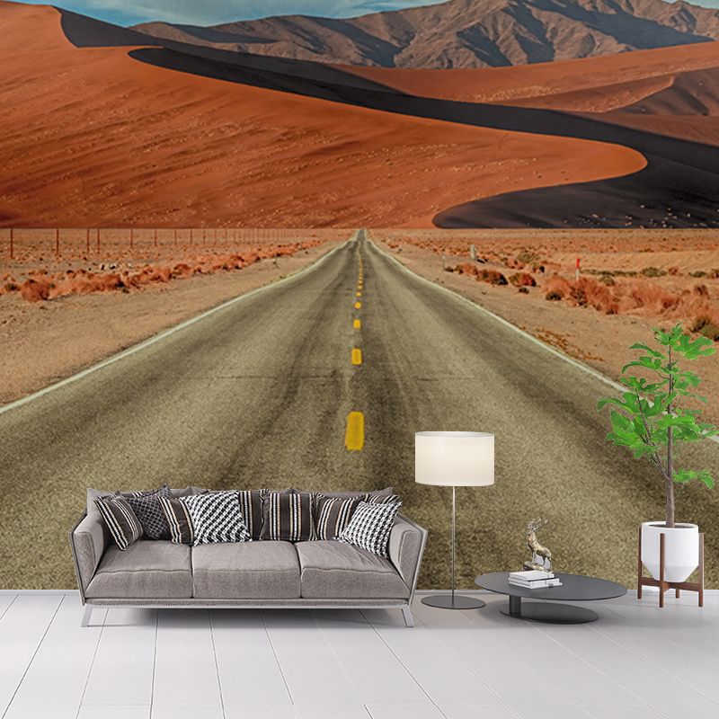 Highway Mildew Resistant Wallpaper Photography Sleeping Room Wall Mural