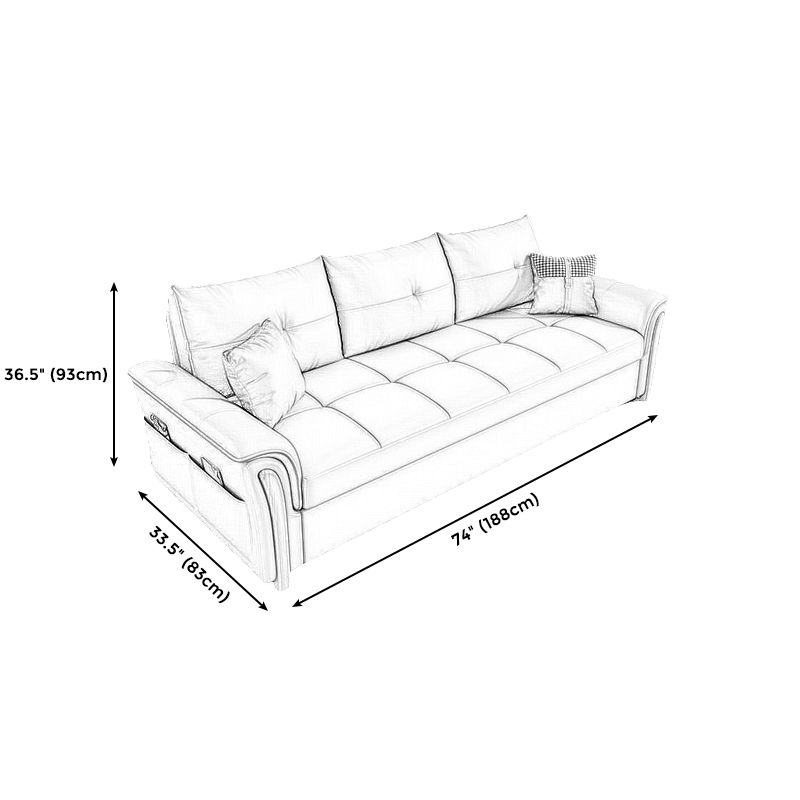 Stationary Stain Resistant Slipcovered Flared Arm 3-seat Seating