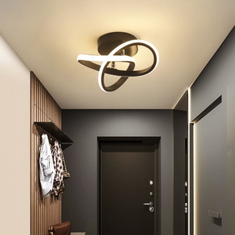 Twisted Semi Flush Mount Lighting Moderne Deckenleuchten aus Metall für den Flur