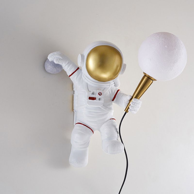 Astronaut Modelado de luces de matriz esféricas Resina creativa 1 luz sonces