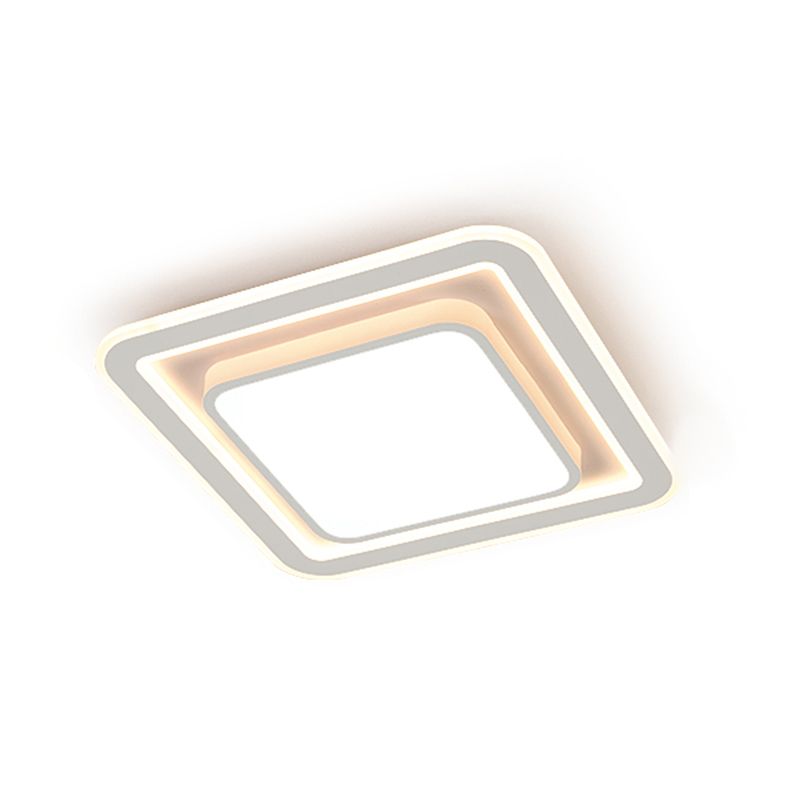 Plafonnier encastré de forme géométrique en métal, éclairage encastré moderne à 1 lumière en blanc