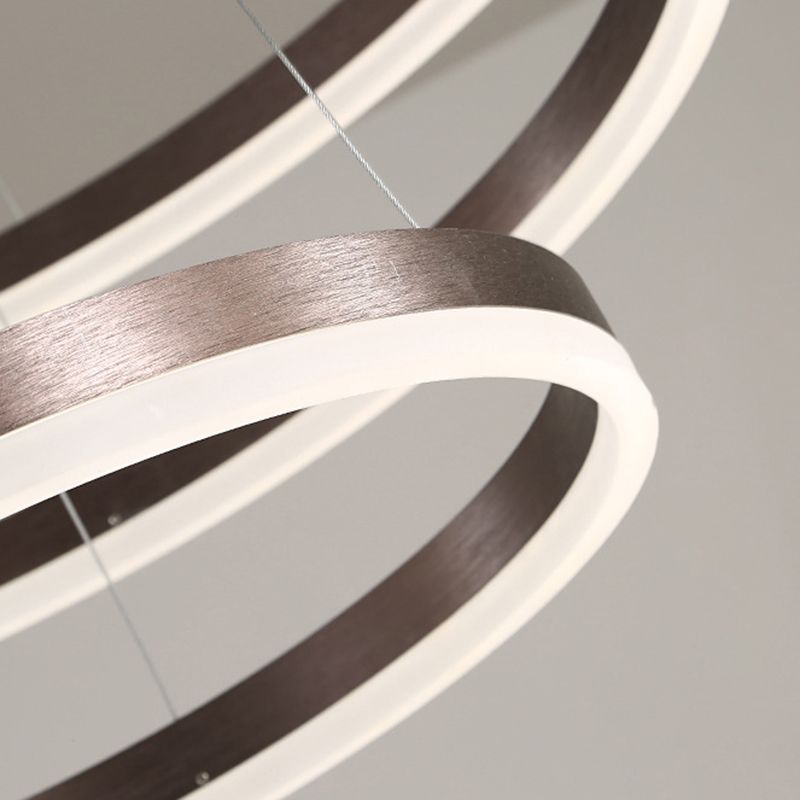 Anillo de 3 luces Luz de techo colgante de lámpara de lámpara de metal de estilo moderno