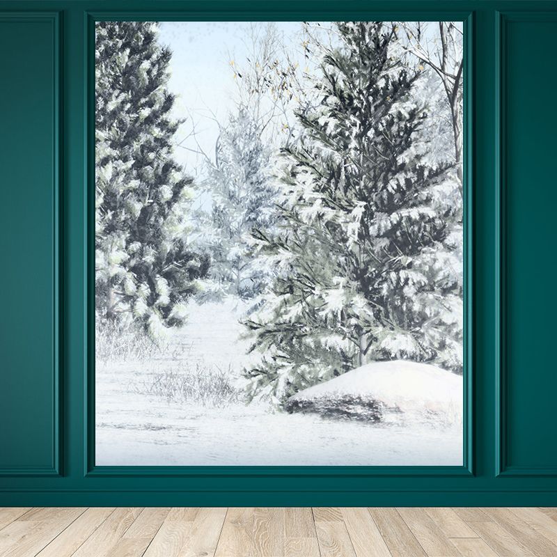 Big Winter Pine Trees Mural Wallpaper Decorative Modern Living Room Wall Covering