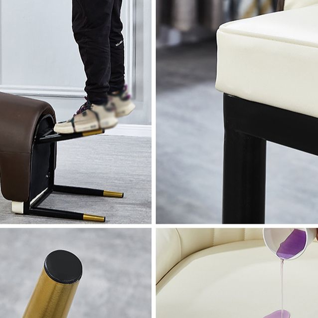 Sillón interior escandinavo Silla de comedor tapizada en metal con respaldo Parsons
