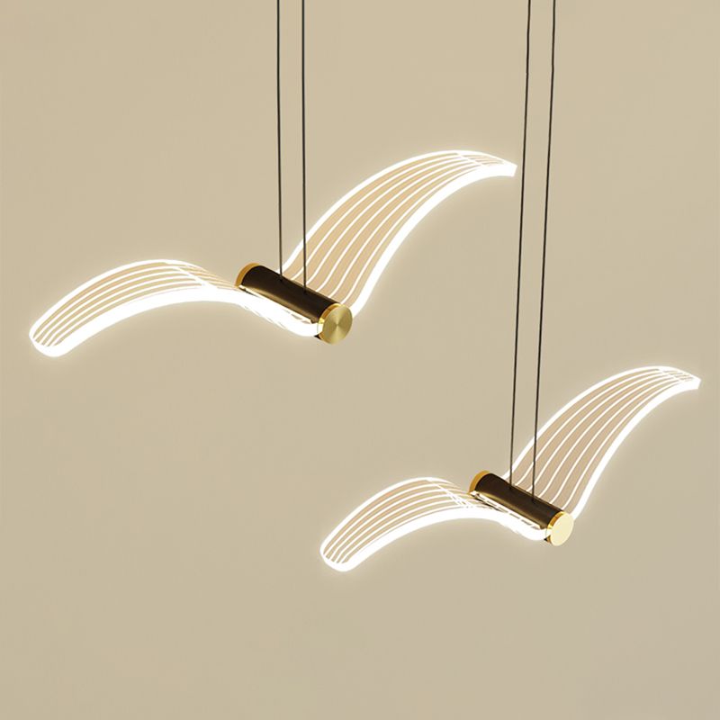 Nordic Style Seagull Shape Island Light Black LED Island Light pour la chambre