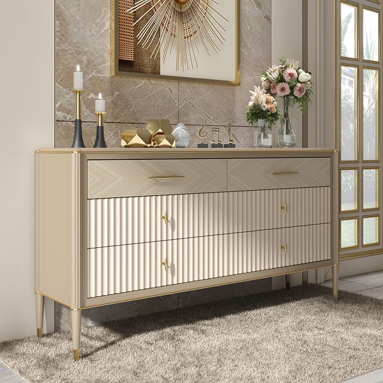 Wooden Storage Chest Dresser Glam Storage Chest with 6 Drawers