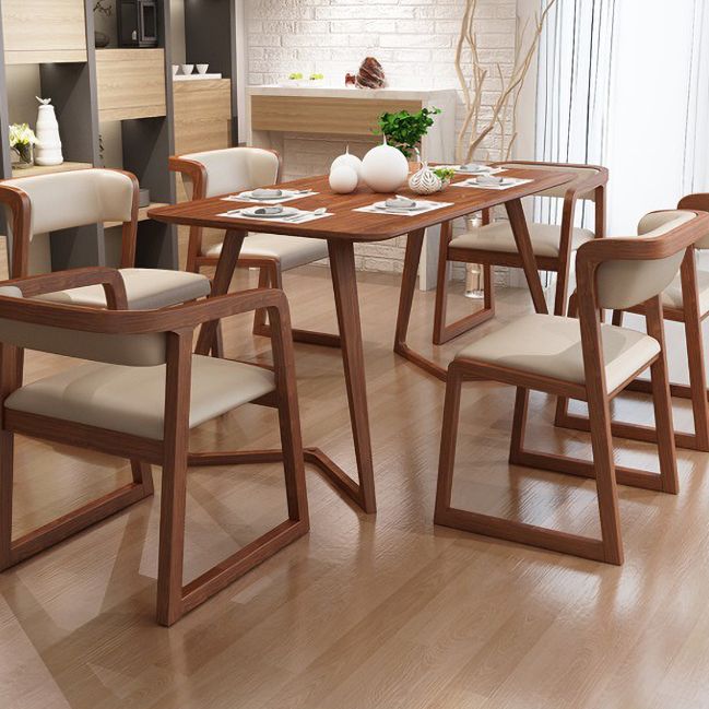 Scandinavische houten keuken eetkamerstoel open achterste stoel