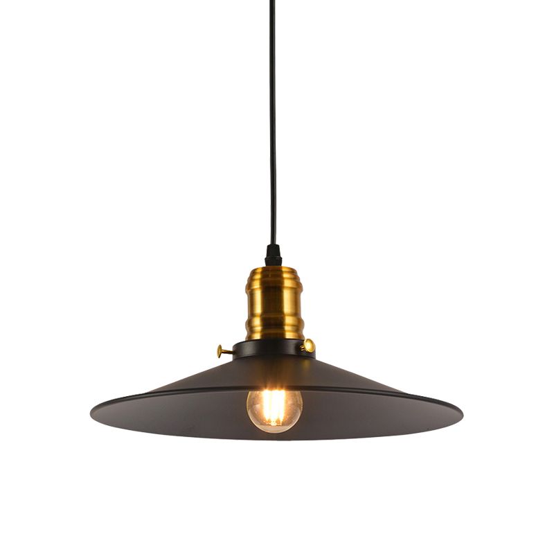 1/2/3-Pack Cone Metallic Hanging Light Industrial Style 8.5"/10" Wide 1 Bulb Dining Table Pendant Lamp in Black Finish