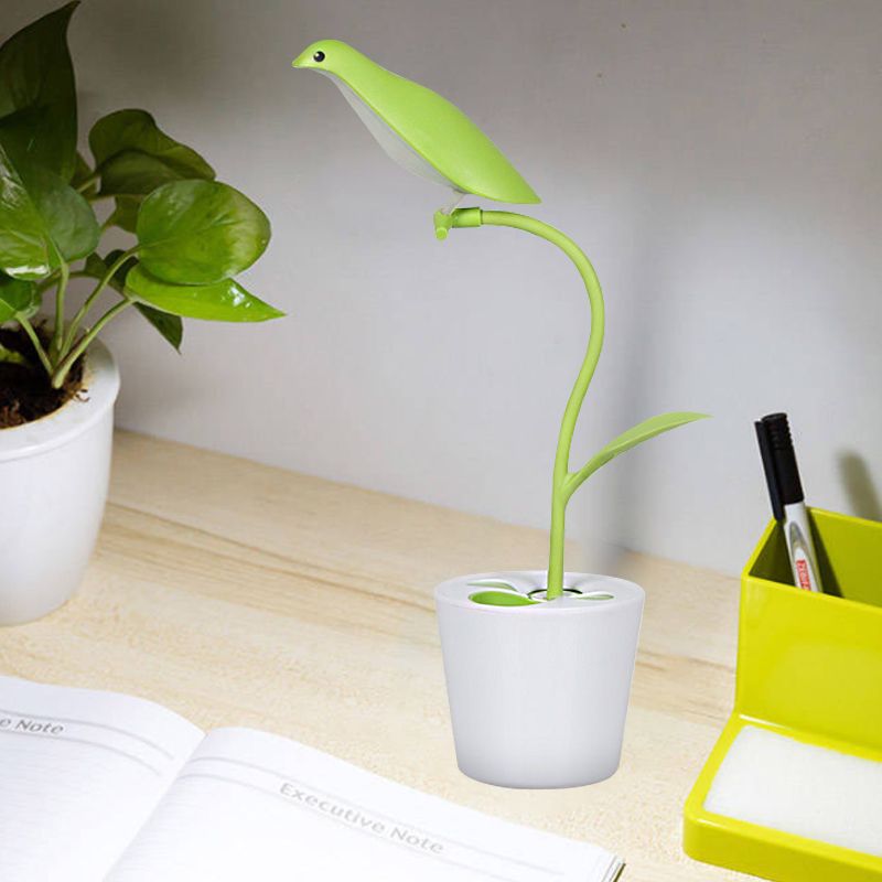 Eye-Caring Bird Shaped Desk Light 1 Head Macaron Loft Reading Light for Kid Bedroom