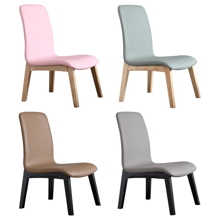 Scandinavian Style Ash Wood Dining Side Chair Solid Back Armless Chair for Home Use