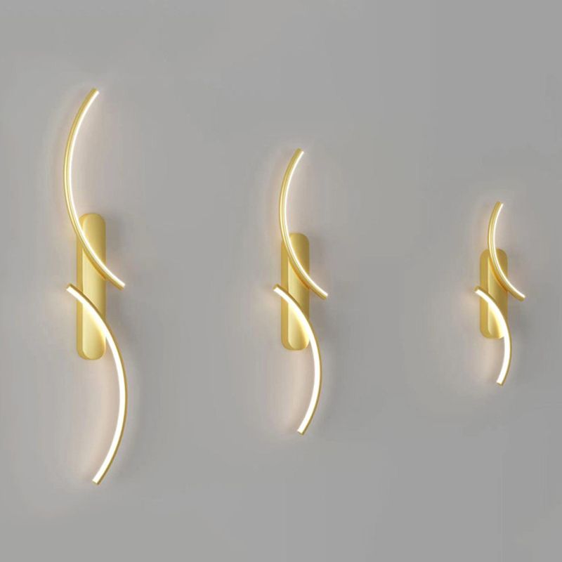 Metal Linear Shape Wall Mount Lighting Modern 2-Lights Wall Mount Light Fixture