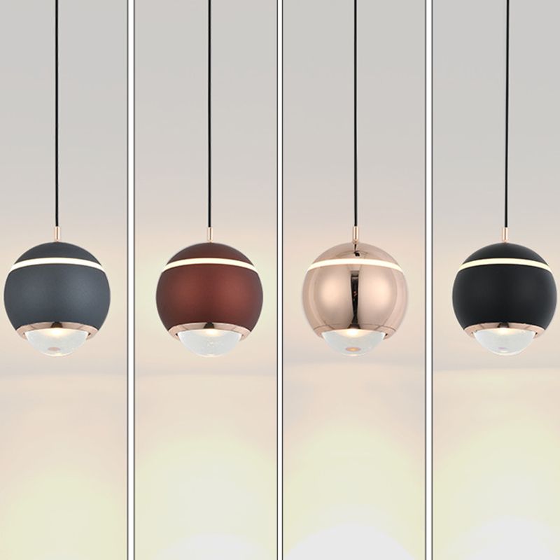 Spherical Shape Hanging Lighting Modern Style Metal 2 Light Hanging Lamp for Bedroom