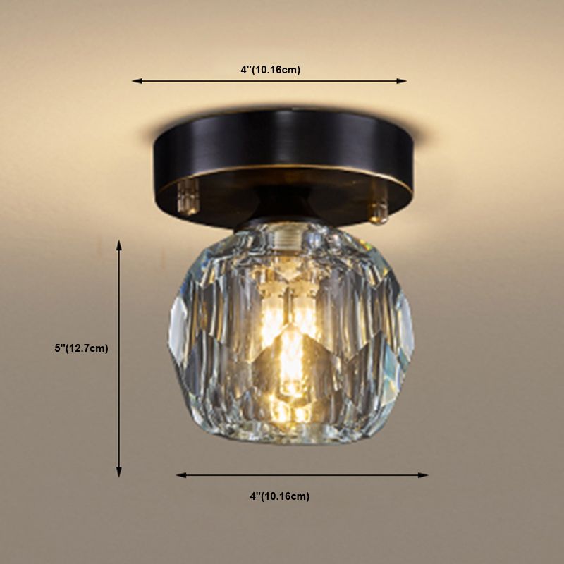 Globe Crystal cerca de la iluminación del techo Accesorio montado en el techo de estilo minimalista
