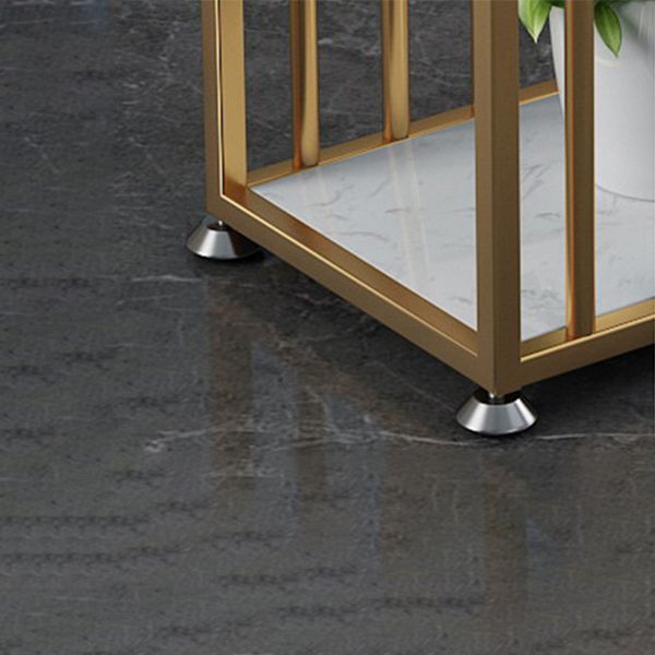 Rectangle Marble Top Bar Dining Table Metal Double Pedestal Bar Table