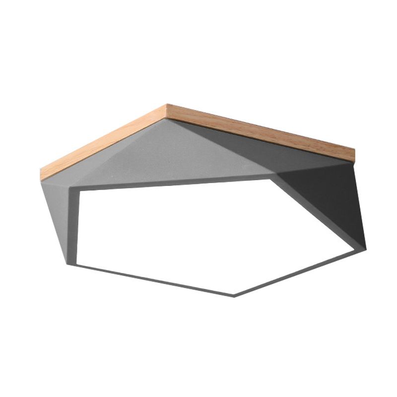 Modern Fashionable LED Ceiling Light Iron Geometric Macaron Flush Mount with Acrylic Shade