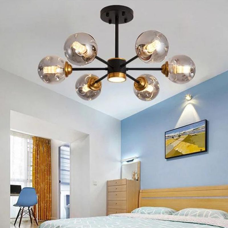 Metal Chandelier Light Fixtures Sputnik Modern Hanging Light Fixture for Living Room