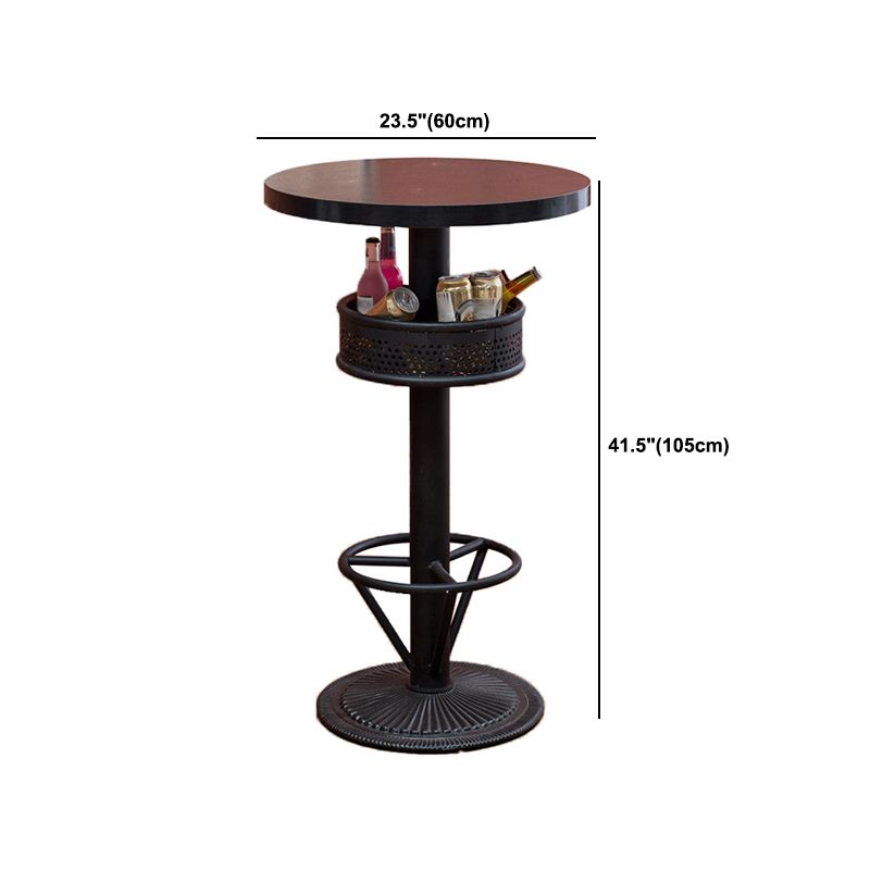 Industrial 1/2/3 Pieces Round Bar Table Set Solid Wood Bar Table Set for Home Use